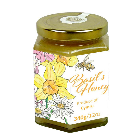 Basil's Honey - 12oz Jar Label (100 labels)