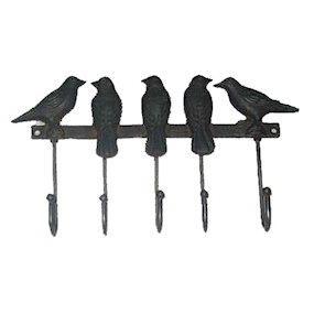Cast Iron Key Rack - Five Birds