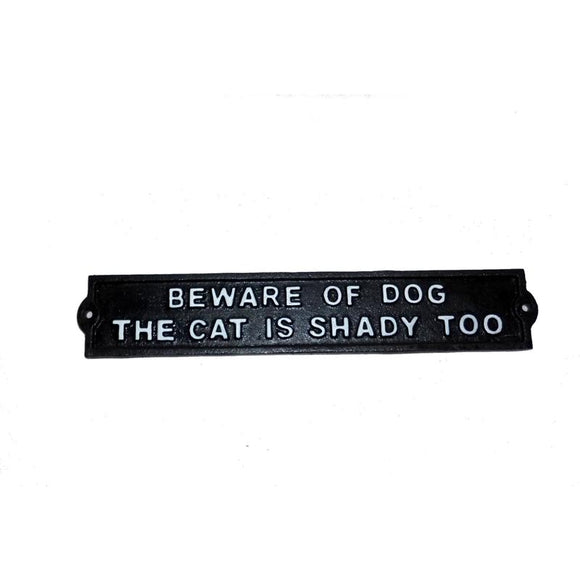 Beware Of Dog & Cat - Cast Iron Sign