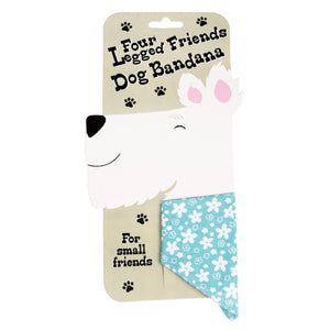 Turquoise 'Ditsy' Floral Dog Bandana - Small Size