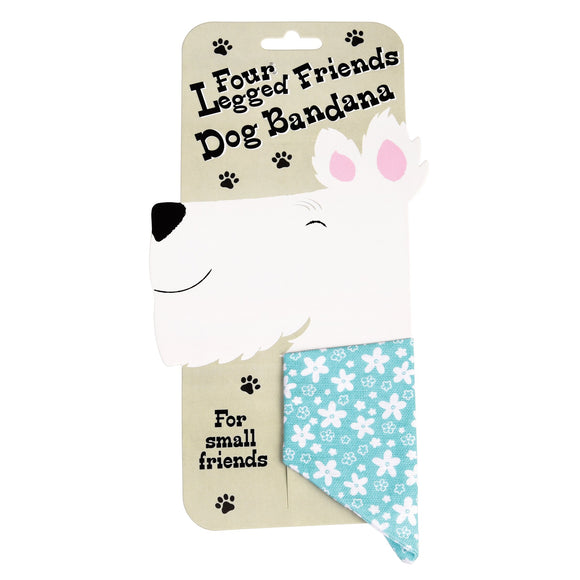 Turquoise 'Ditsy' Floral Dog Bandana - Small Size