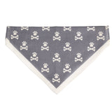 Large Grey-Blue Paw And Cross Bones Dog Bandana