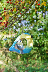 Ceramic Blue Tit Bird Feeder