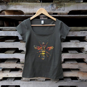 Queen Bee Khaki Green Ladies T-shirt