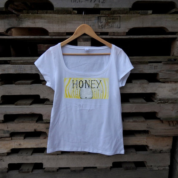 Beehive White Ladies T-shirt - Bee Equipment