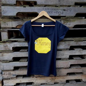 Honeycomb Navy Ladies T-shirt