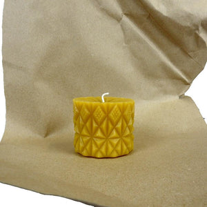 Diamond Drum Beeswax Candle