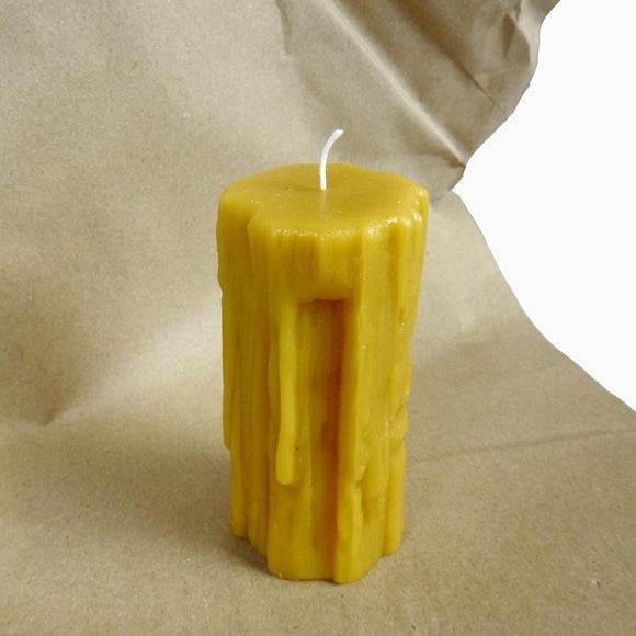Tree Bark Pillar Beeswax Candle