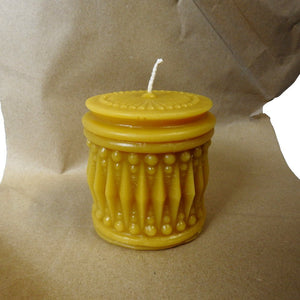Crystal Cylinder Beeswax Candle