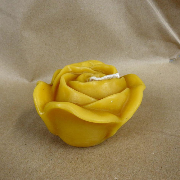 Large Rose Beeswax Candle
