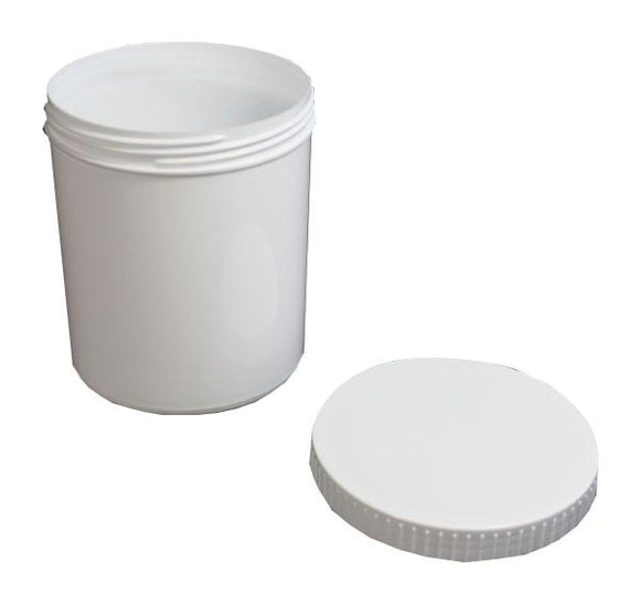 12oz White Plastic Jar with Lid - Bee Equipment