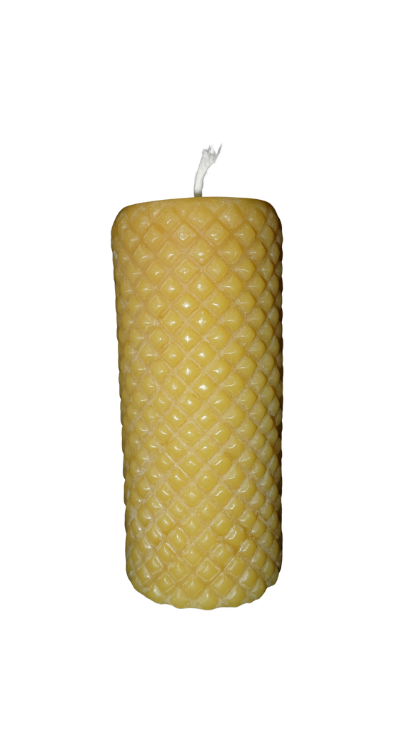 Diamond Cylinder Beeswax Candle