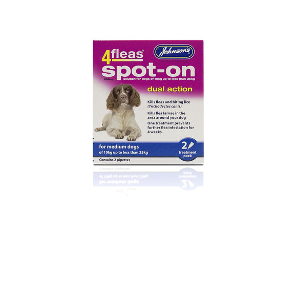 4 Fleas Spot On Dual Action - Medium Dog - Bee Equipment