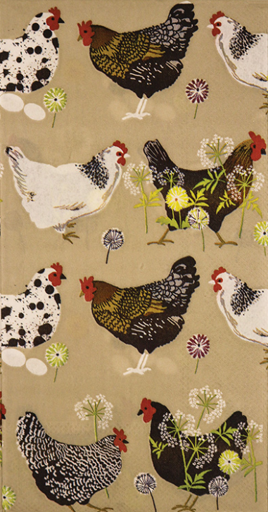 Spatter Hens Napkin 8.5