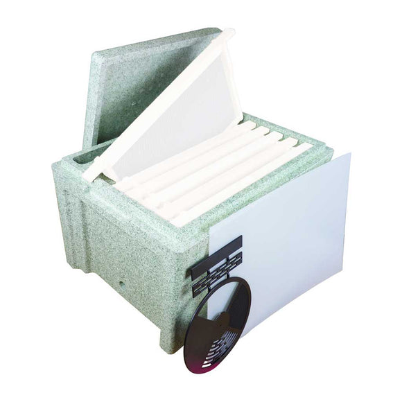 B.S. National Polystyrene 6 Frame Nuc with feeder compartment - Bee Equipment