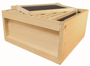 B.S. National Brood Box, Assembled, With Wooden Frames and Black Plastic Foundation, Cedar, 1st Grade - Bee Equipment