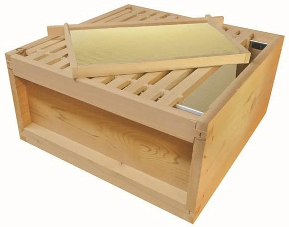 B.S. National Brood Box, Assembled, With Premium Wax Foundation, Cedar, 2nd Grade - Bee Equipment