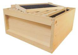 B.S. National Brood Box, Assembled, With Wooden Frames and Black Plastic Foundation, Pine, 1st Grade - Bee Equipment