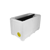 4-in-1 Poly Nuc, fits both National & Langstroth. Holds 6 Frames. Includes divider, floor and roof + entrance wheel