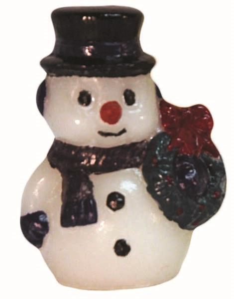 Snowman With Wreath Candle Mould