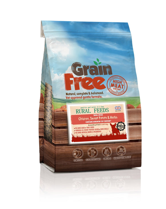 Rural Feeds Small Breed Chicken, Sweet Potato & Herb Dog Feed 2kg