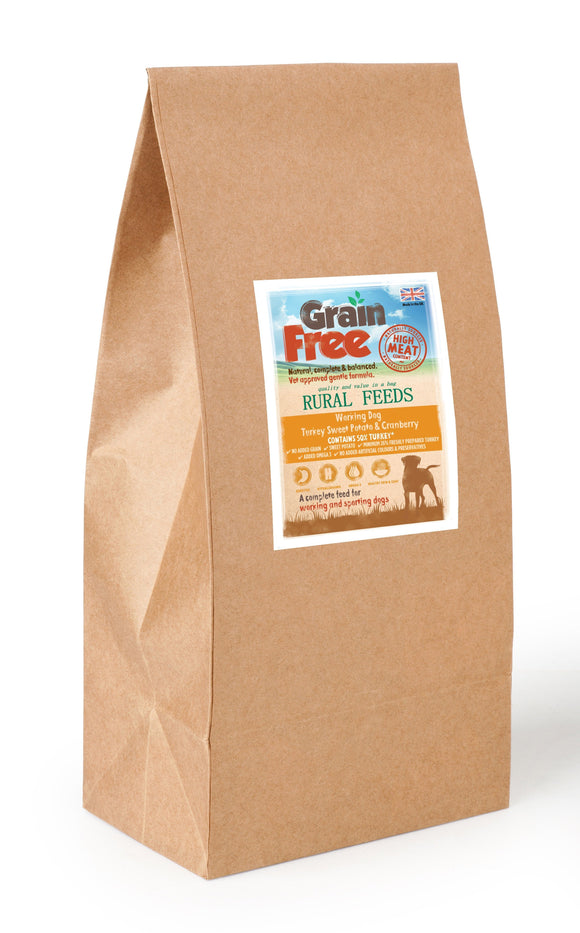 Rural Feeds Senior - Turkey, Sweet Potato & Cranberry Dog Feed 15kg