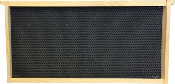 Langstroth Brood Frame, Assembled, with Black Beeswax Coated Plastic Foundation