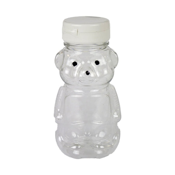 8oz Teddy Bear With Lid, 24 Pack - Bee Equipment