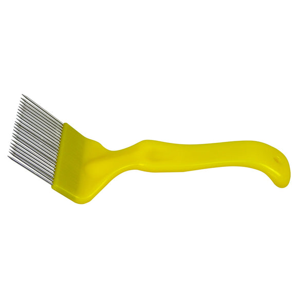 Uncapping Fork with Metal Teeth, Yellow