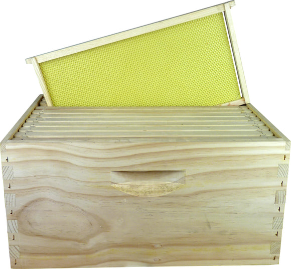 Langstroth Deep 9.1/8th frames included in the Brood Box Kit