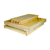 National Hive Kit - Flat Pine Brood Box, Assembled Roof and Floor, with flat Frames and Wax Foundation