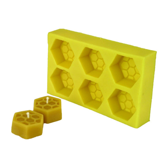 Set of 6 Hex Shaped Honeycomb Tea Lights Candle Mould