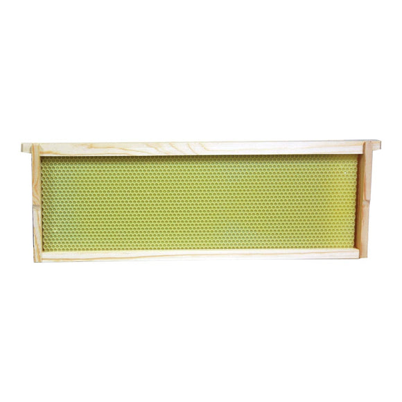 Langstroth Super Frame, Assembled, with Yellow Beeswax Coated Plastic Foundation